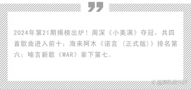 新奥彩资料免费提供,周深四首歌曲位列前十，喻言新歌拿下第七！  第1张