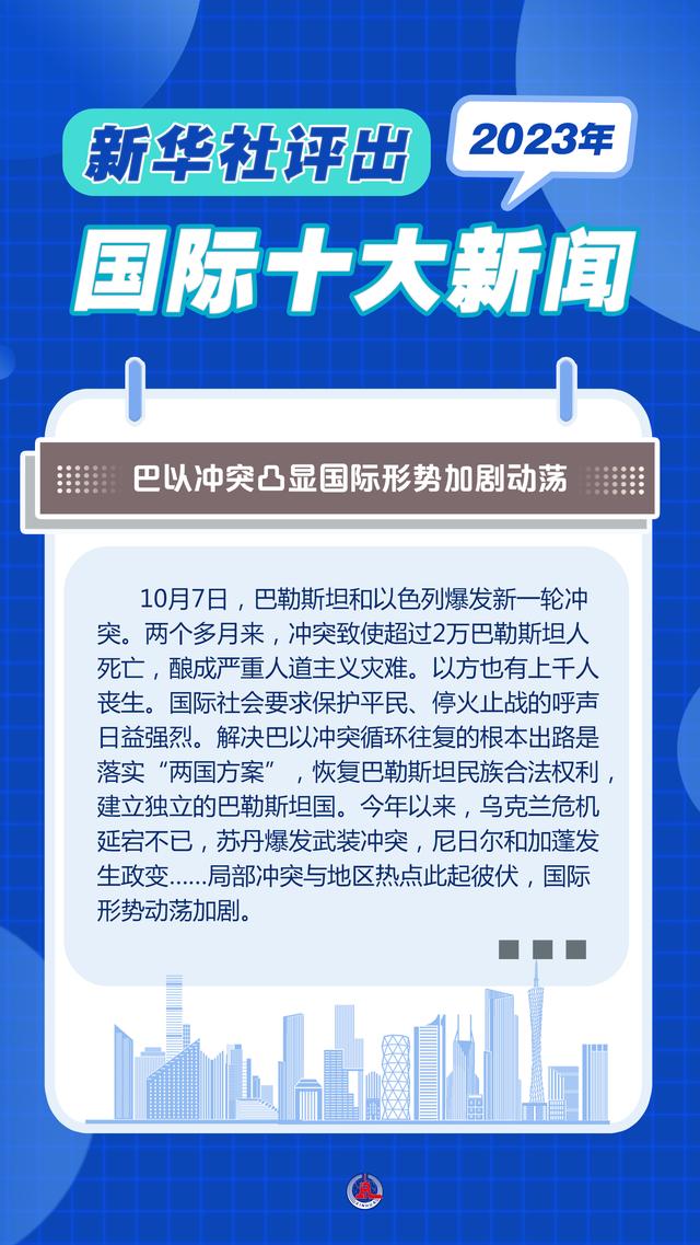 2004新澳精准资料免费提供_新华全媒＋｜新华社评出2023年国际十大新闻  第8张