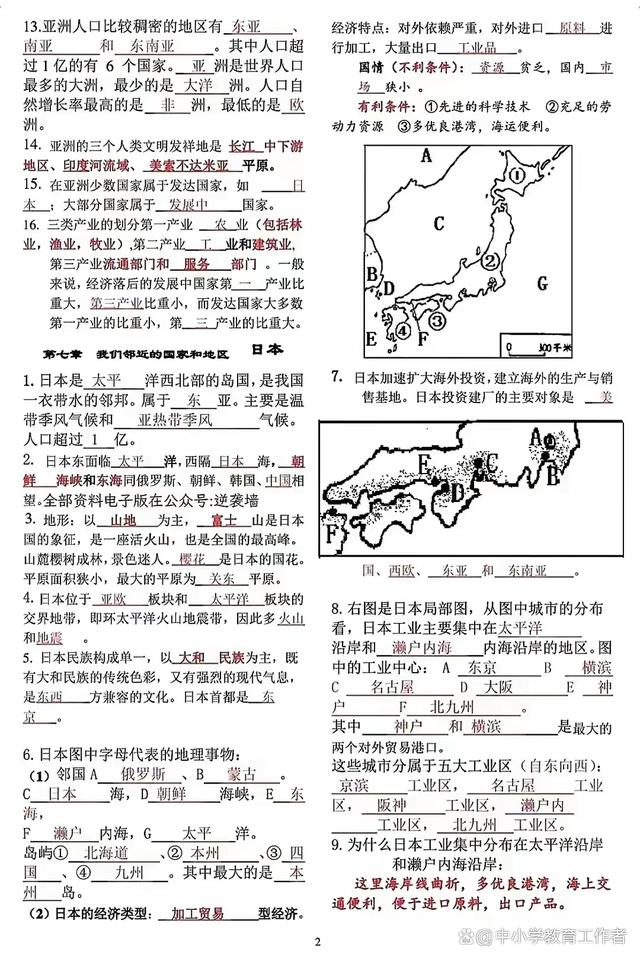 新奥彩资料免费提供_七年级地理下册复习资料，快来一起复习学习吧